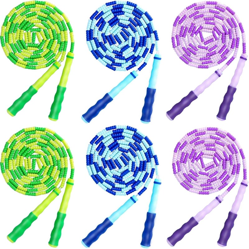 TYSISKNO Jump Rope for Kids Girls and Boys, Soft Beaded Jump Ropes, Adjustable Skipping Rope, Tangle-Free Segmented Rope for Kid and Women Men Adults Exercise, Keeping Fit, Training - 9.2Ft - Image 1